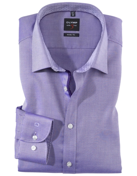 Olymp Body fit : Shirt - purple (83)