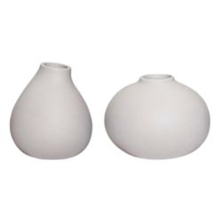Hübsch Set of two vases (Ø8xh9, Ø9xh7cm) - white (00)