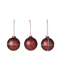 Broste Copenhagen Christmas balls (3er Set) - red (00)