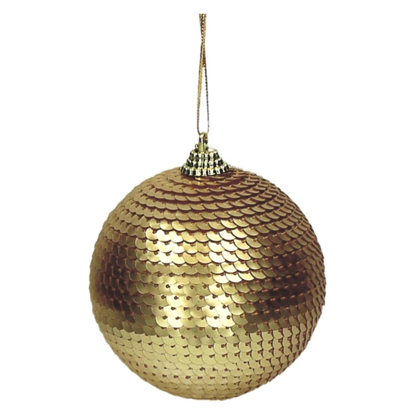 Pomax Christmas ball (Ø8cm) - brown/yellow (00)