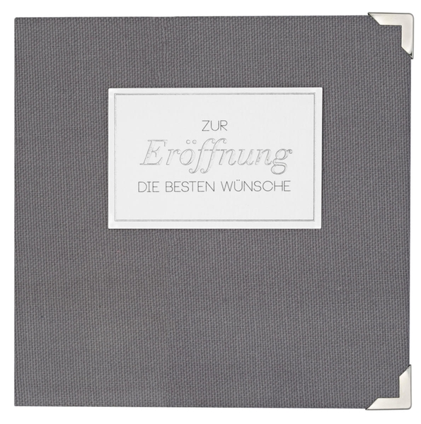 Räder Greeting card "Zur Eröffnung" (14x14cm)  - gray (NC)