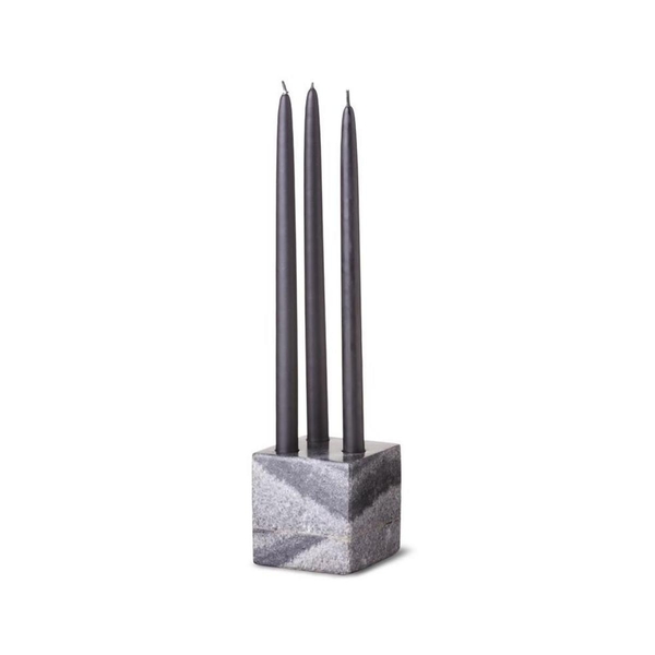 Yaya Marble candlestick (6,5x6,5x6,5cm) - gray (1001)