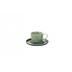 Pomax Cappuccino cup with saucer PORCELINO (Ø 16 cm) - blue/gray/green (00)