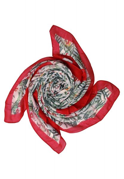 Street One Scarf with palm print - green/red/white (30000)