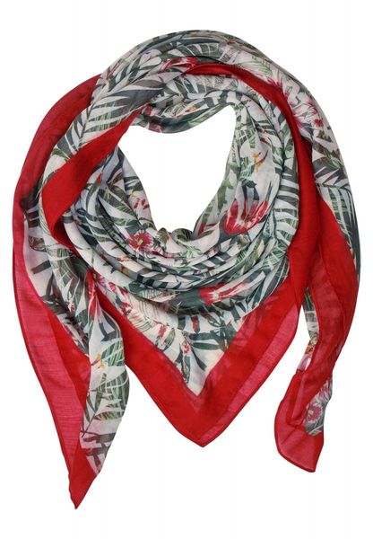 Street One Scarf with palm print - green/red/white (30000)