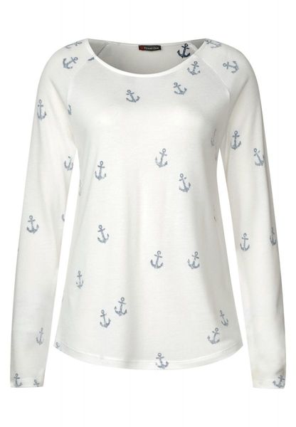 Street One Soft shirt with anchor print - white (20108)