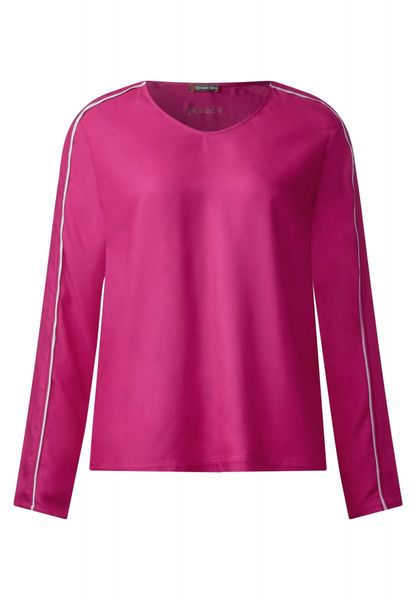 Street One Uni Bluse mit Kontrastbiesen - pink (11164)