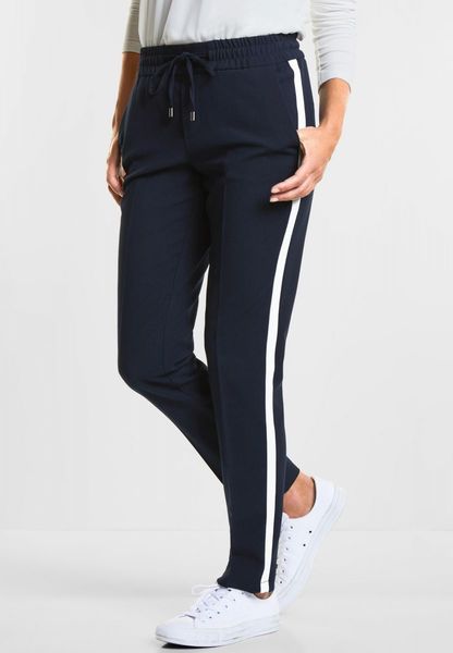 Street One Trendy loose fit trousers Fay - blue/white (11497)