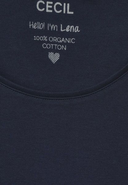 Cecil Organic short sleeve shirt - blue (10128)