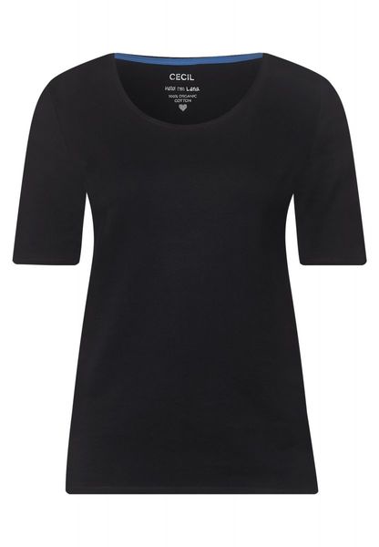 Cecil Organic short sleeve shirt - black (10001)
