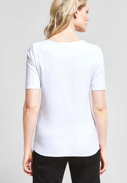 Cecil Organic short sleeve shirt - white (10000)
