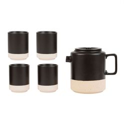 SEMA Design Gift box of teapot & 4 tumblers - black (00)
