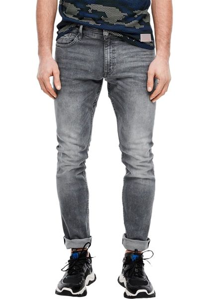 Q/S designed by Slim : Jeans stretch étroit - Rick - gris (95Z4)