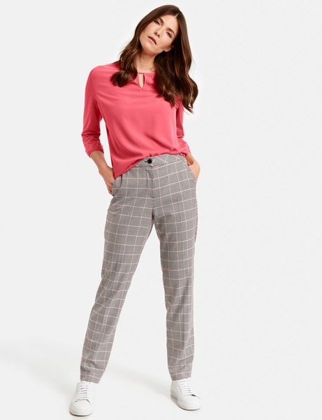 Gerry Weber Collection Check trousers - pink/black/white (01106)