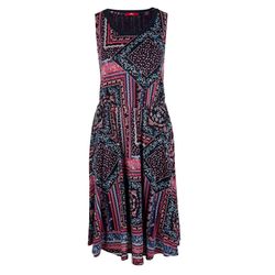 s.Oliver Red Label Sleevless dress with flower pattern - blue (59A6)