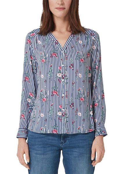 Mode Blouses Slip-over blouses s.Oliver Slip-over blouse rood-wit volledige print elegant
