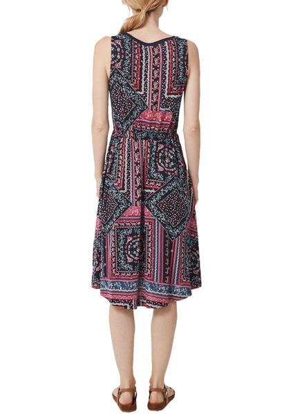 s.Oliver Red Label Sleevless dress with flower pattern - blue (59A6)