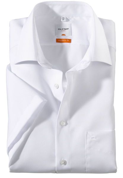 Olymp Modern fit: short sleeve shirt - white (00)