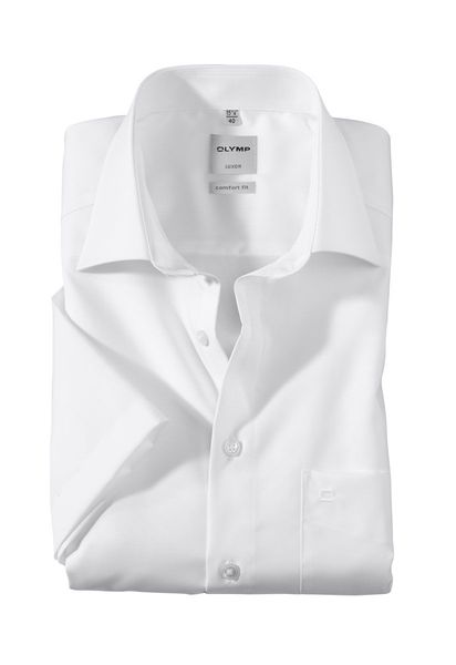 Olymp Comfort Fit: short sleeve shirt - white (00)