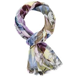 Taifun Allover print scarf - blue/green/purple (03012)