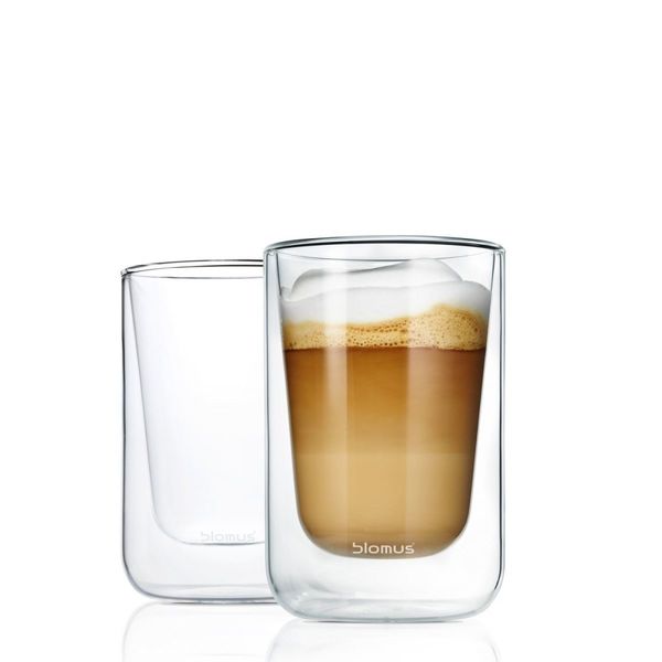 Blomus Set de verres à cappuccino - Nero - blanc (00)