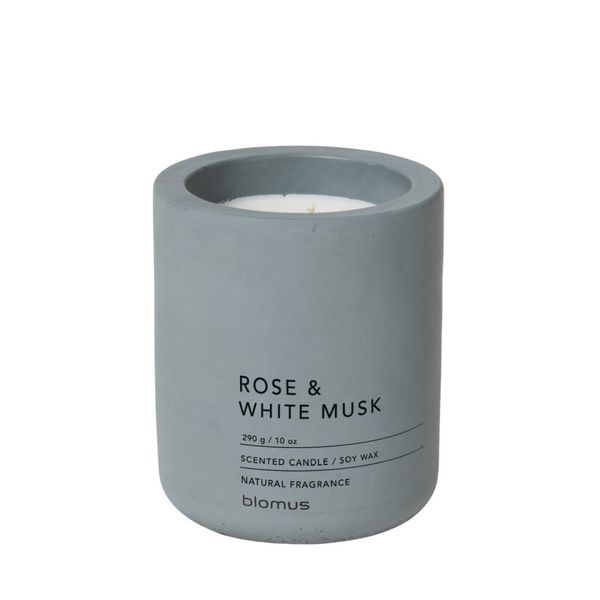 Blomus Bougie parfumée (Ø9x11cm) - Rose & Musc blanc - Fraga - gris (00)