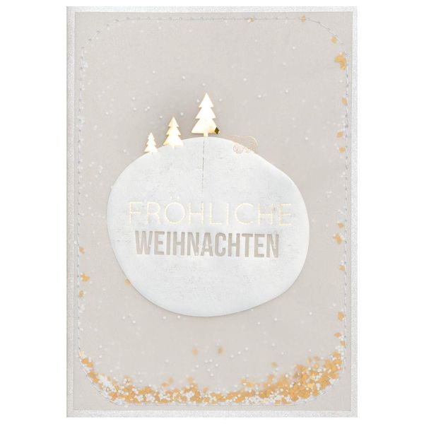 Räder Christmas confett card "Fröhliche Weihnachten" - white (NC)