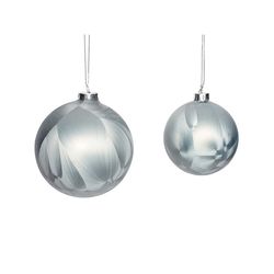 Hübsch Christmas balls - set 2 - blue/gray (00)