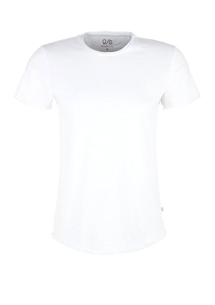 Q/S designed by Slim fit : T-shirt en laine flammée - blanc (0100)