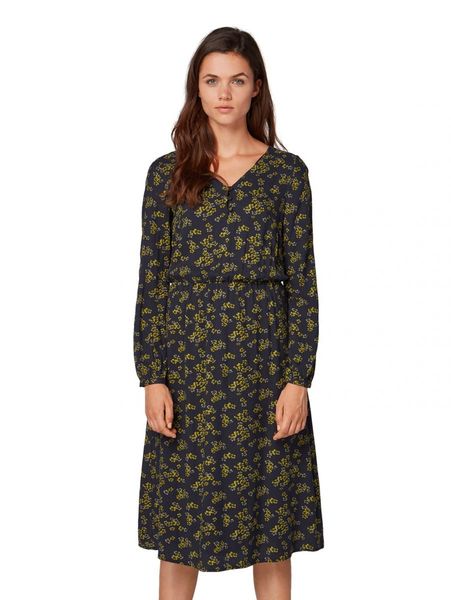 Tom Tailor Dress with flower print - blue/green (20595)