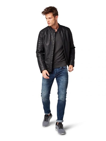 Tom Tailor Pull simple en tricot - noir/gris (10617)
