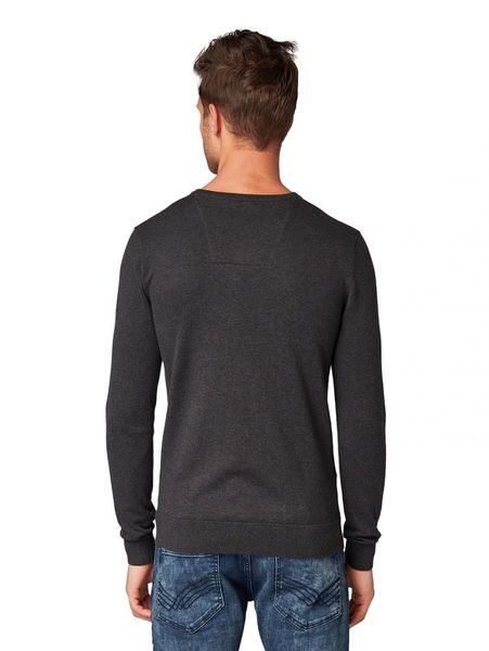Tom Tailor Pull simple en tricot - noir/gris (10617)