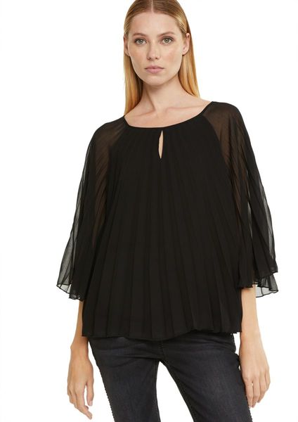 comma Chiffon blouse with pleats - black (9999)