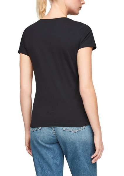 Q/S designed by Jersey v-neck shirt - black (9999)
