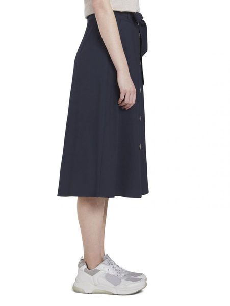 Tom Tailor Skirt with a button tab - blue (10668)