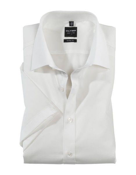 Olymp Body fit: short sleeve shirt - white (20)