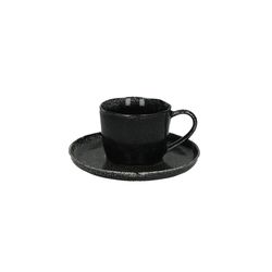 Pomax Tasse et soucoupe (Ø16x9cm) - noir (BLA)