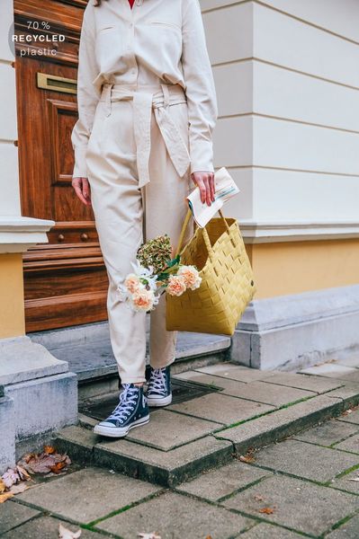 Handed by Recycled plastic shopper - Paris - yellow (11)