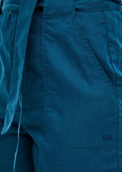 Q/S designed by Blended linen shorts - blue (6848)
