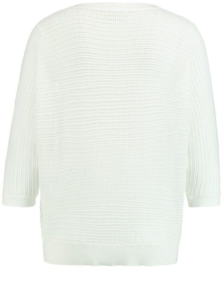 Taifun Sweater 3/4 sleeve - white (09700)