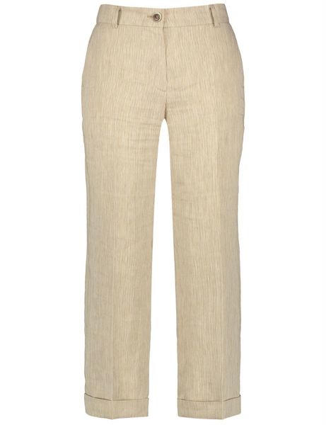 Gerry Weber Collection 3/4-length trousers with fine line stripes - beige (09149)