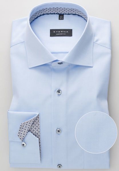 Eterna Comfort Fit long sleeve shirt - blue (10)