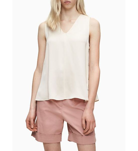 Calvin Klein Sleeveless A-line top - beige (YAX)
