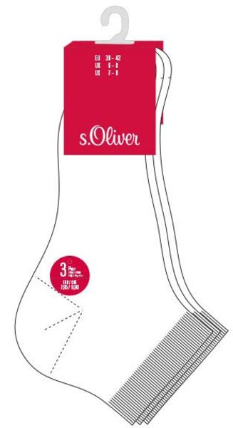 s.Oliver Red Label Paquet de 3 paires de chaussettes - blanc (01)