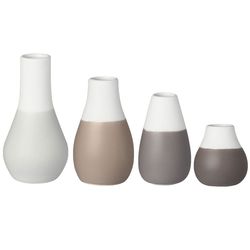 Räder Mini pastel vases set of 4 - white/brown (NC)