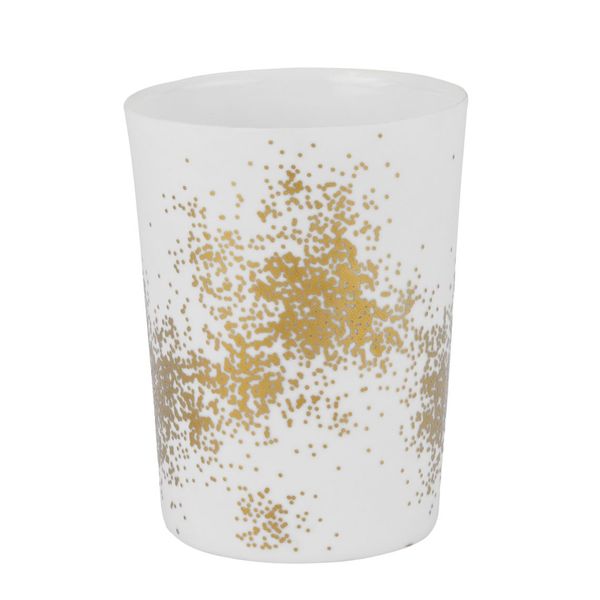 Räder Candle jar (Ø9x12cm) - gold/white (NC)