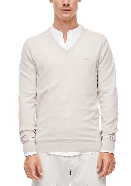 s.Oliver Red Label Regular fit: fine knit sweater - beige (03W0)