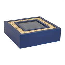 SEMA Design Boîte à thé (23x23x7cm) - bleu/beige (00)
