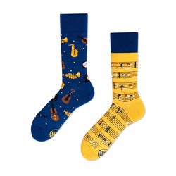 Many Mornings Socks MUSIC NOTES - yellow/blue (00)