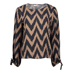 re.draft Patterned blouse - black/brown (PRLATMAC)